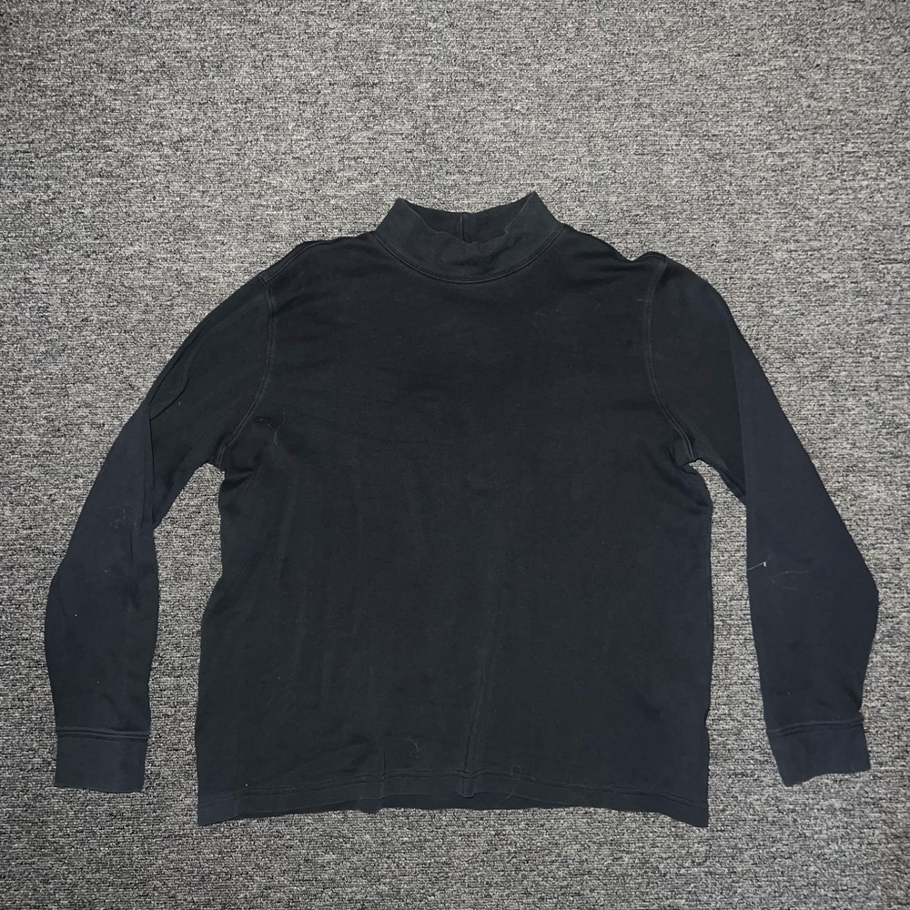 Lands’ End Women's Black Mock Neck Shirt